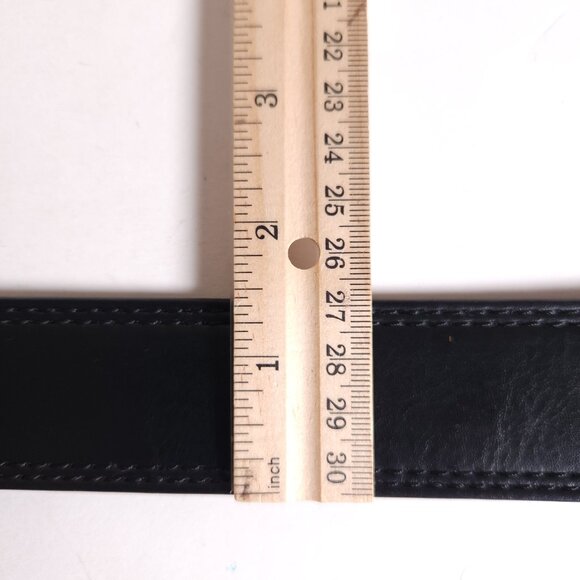 Levis Reversible Black Brown Coated Leather Top Synthetic Lining Belt Mens 38 - Picture 6 of 16